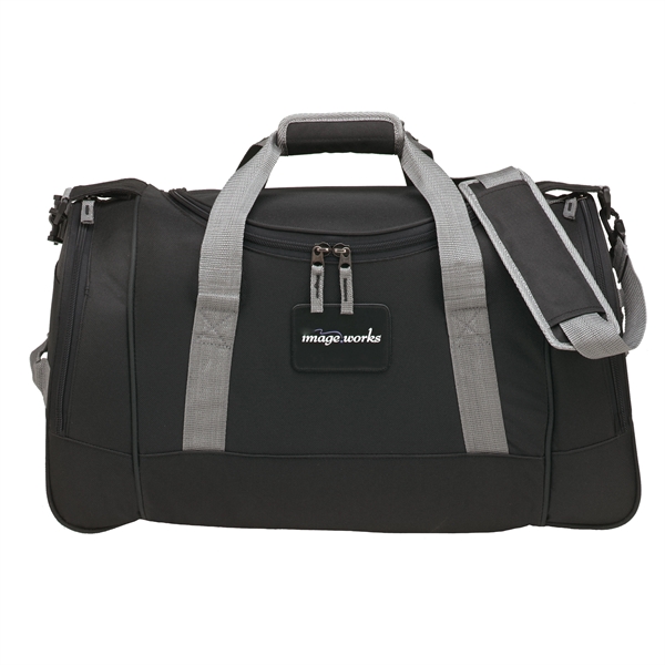 600 denier polyester deluxe travel duffel bag with large main compartment,... from ASI 86565 Seville Gear