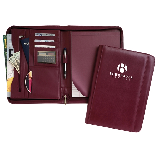 Ultra hide simulated leather Deluxe Padfolio with CD pockets, zippered closure,... from ASI 86565 Seville Gear