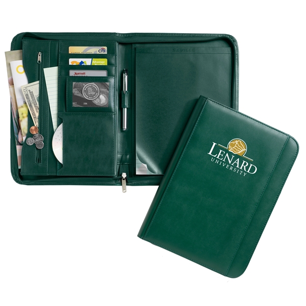 Ultra hide simulated leather Deluxe Padfolio with CD pockets, zippered closure,... from ASI 86565 Seville Gear