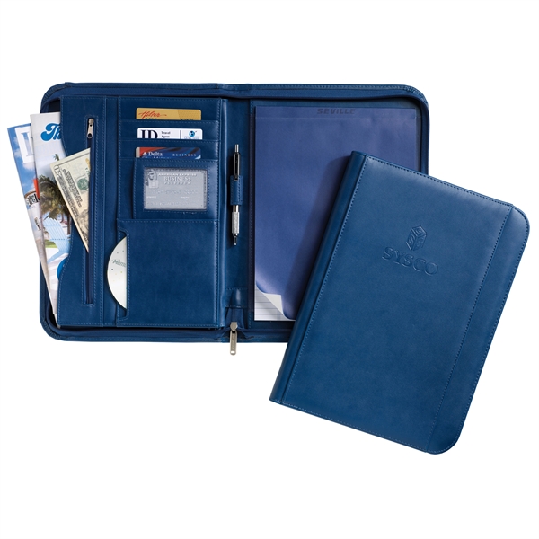 Ultra hide simulated leather Deluxe Padfolio with CD pockets, zippered closure,... from ASI 86565 Seville Gear