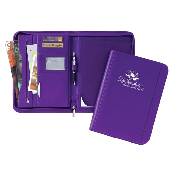 Ultra hide simulated leather Deluxe Padfolio with CD pockets, zippered closure,... from ASI 86565 Seville Gear