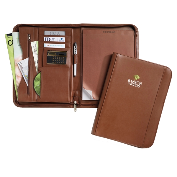 Ultra hide simulated leather Deluxe Padfolio with CD pockets, zippered closure,... from ASI 86565 Seville Gear