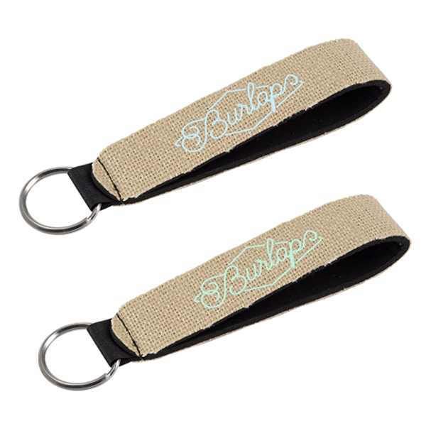Burlap-Neoprene Wrist Strap Key Holder, with key ring.... from ASI 74710 Numo