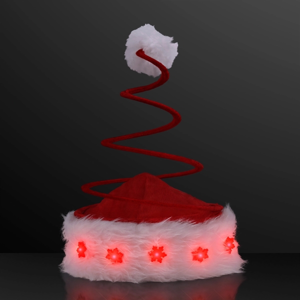 Coil Spring Santa Hat with 5 Red LED Snowflakes,... from ASI 34194 ALightPromos / Alight Promotional Products