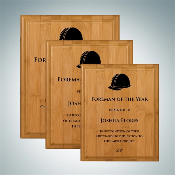 Genuine bamboo wood plaque with double-beveled edge is available in three... from ASI 47791 Best Deal Awards / Best Deal Awards