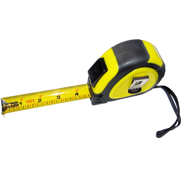 25' locking tape measure with wrist strap, belt clip and full... from ASI 39250 ZZ OLD - Beacon Promotions Inc
