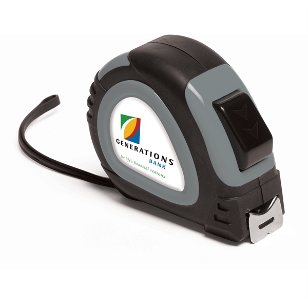 25' locking tape measure with wrist strap, belt clip and full... from ASI 39250 ZZ OLD - Beacon Promotions Inc