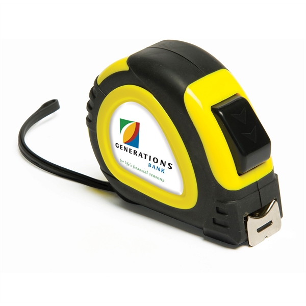 25' locking tape measure with wrist strap, belt clip and full... from ASI 39250 ZZ OLD - Beacon Promotions Inc