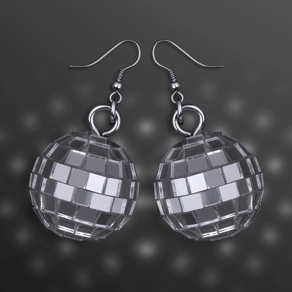 Silver Disco Ball Pierced Earrings, Sold per Pair (Non-Light Up) -... from ASI 34194 ALightPromos / Alight Promotional Products