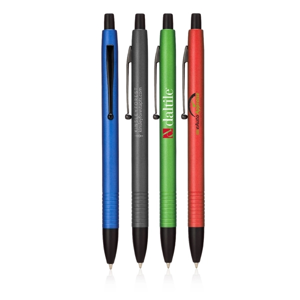 Slim, metal ballpoint pen with shiny silver accents.... from ASI 39820 Opusline (Benmex) / Opus Line