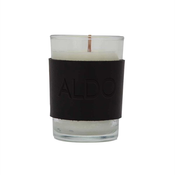 8 oz. scented candle with a wood wick and leather sleeve.... from ASI 88060 Snugz/USA Inc / SnugZ USA®