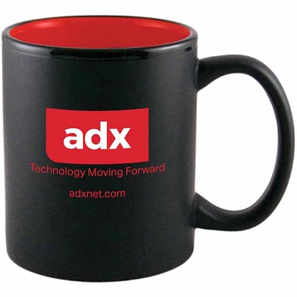 11 ounce two-tone matted ceramic mug with C-shaped handle in assorted... from ASI 39820 Opusline (Benmex) / Opus Line