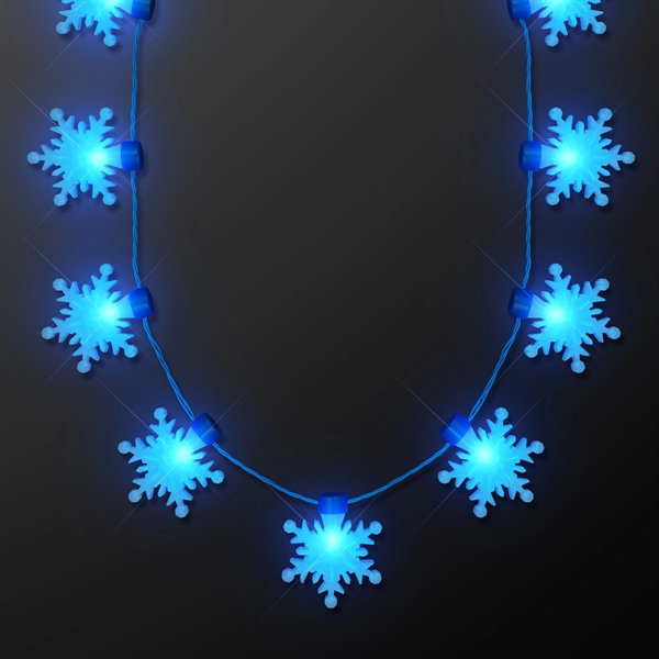 LED Snowflakes String Lights Necklace has 9 Textured Snowflakes. 40" Long,... from ASI 34194 ALightPromos / Alight Promotional Products
