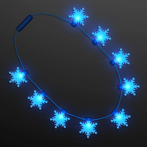 LED Snowflakes String Lights Necklace has 9 Textured Snowflakes. 40" Long,... from ASI 34194 ALightPromos / Alight Promotional Products