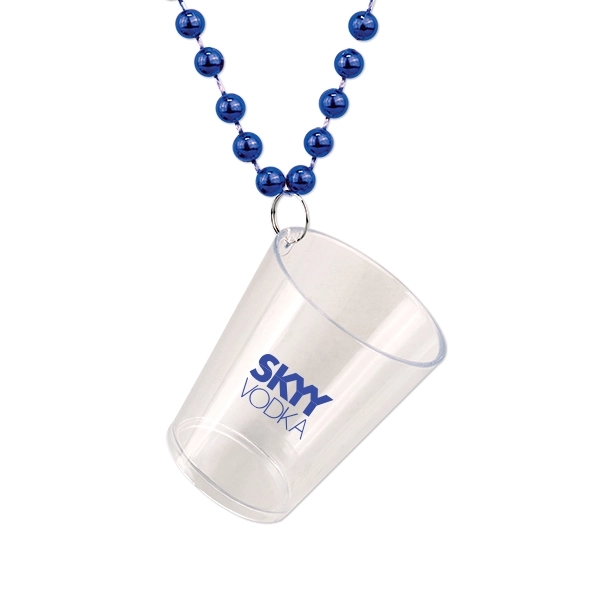 33" beaded necklace with 2 oz. shot glass attached.... from ASI 98360 WOWLine / WOWLine®