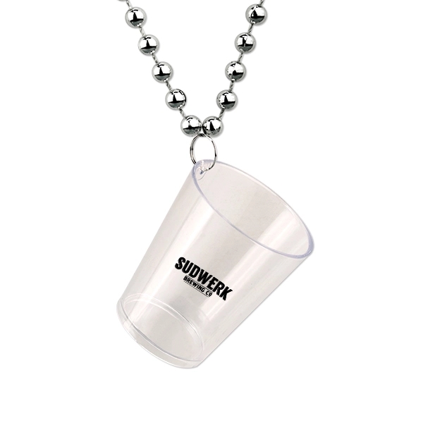 33" beaded necklace with 2 oz. shot glass attached.... from ASI 98360 WOWLine / WOWLine®