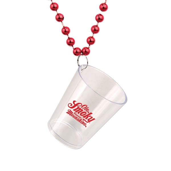 33" beaded necklace with 2 oz. shot glass attached.... from ASI 98360 WOWLine / WOWLine®