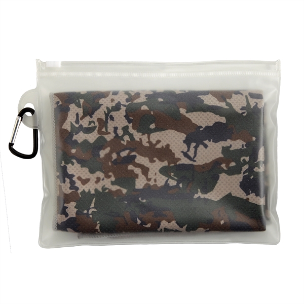 Lightweight, breathable cooling towel with mesh-like construction in a PVC pouch... from ASI 52840 Evans Manufacturing