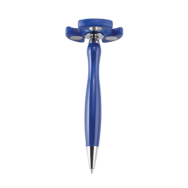 Ballpoint pen with fidget spinner top to relieve stress.... from ASI 52840 Evans Manufacturing