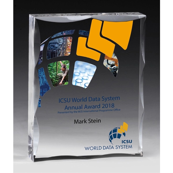 4" x 5" x 1" thick scalloped acrylic paperweight award.... from ASI 62660 Innovation Line