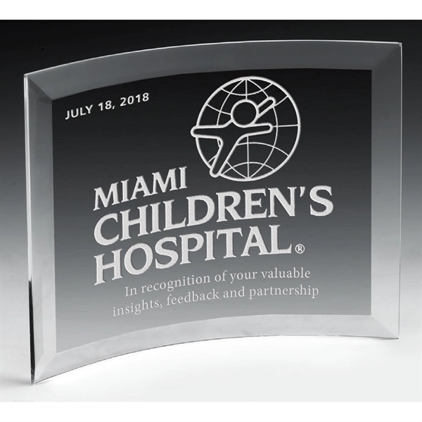 Freestanding curved acrylic award that measures 5" x 7" x 1/4"... from ASI 62660 Innovation Line