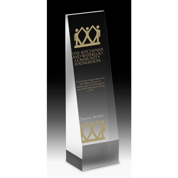 9" x 2 1/2" x 2" acrylic award with obelisk shape.... from ASI 62660 Innovation Line
