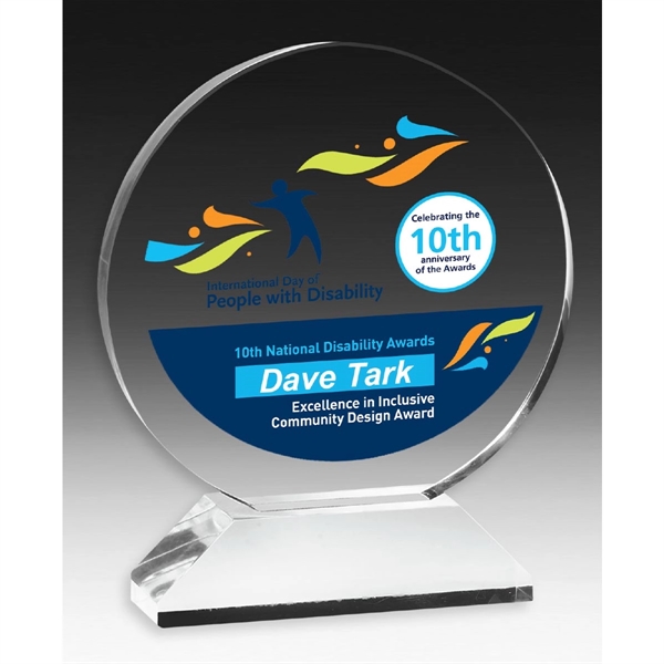 6 1/8" x 6 3/4" x 3/4" round award made of... from ASI 62660 Innovation Line