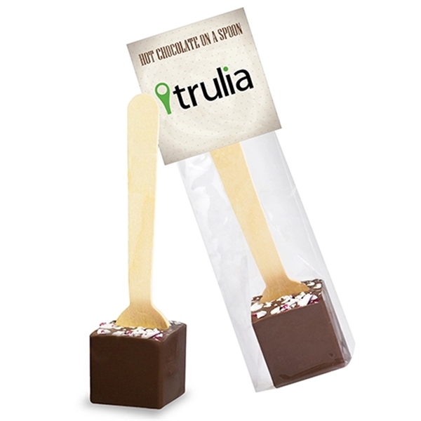 Header bag filled with hot chocolate on a spoon (dark chocolate... from ASI 71685 Midnite Snax®
