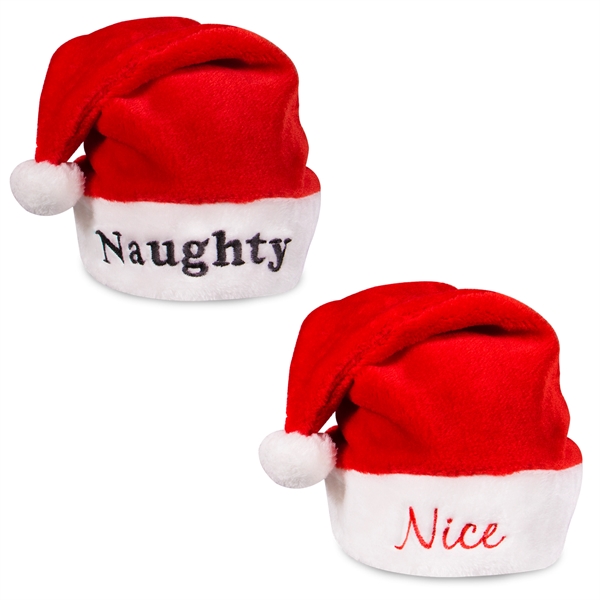 Nice and Naughty Santa Claus hats... from ASI 42016 Brighter Promotions Inc