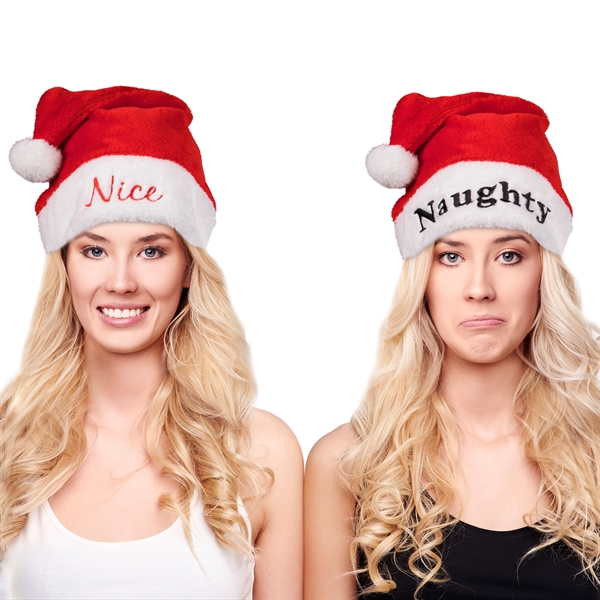 Nice and Naughty Santa Claus hats... from ASI 42016 Brighter Promotions Inc