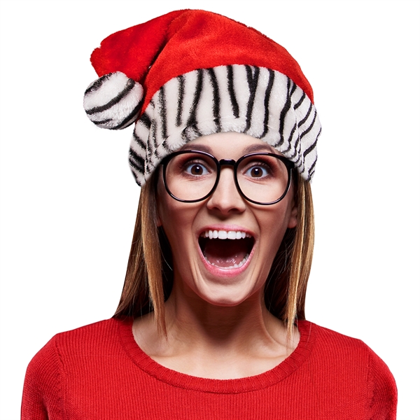 Santa Claus hat with a zebra print design... from ASI 42016 Brighter Promotions Inc / Chemical Light™ Liquid Light