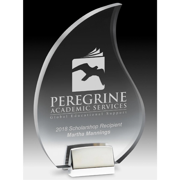 5 1/2" x 9" x 3/4" flame shaped acrylic award with... from ASI 62660 Innovation Line