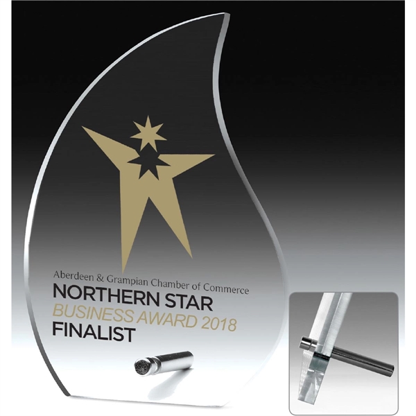 5 5/8" x 8" x 1/2" acrylic flame award with designer... from ASI 62660 Innovation Line