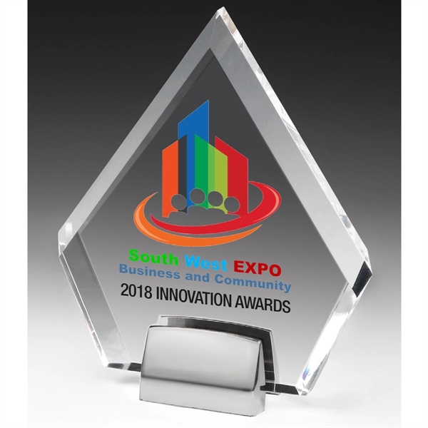 6" x 7" x 3/4" diamond acrylic award with chrome base... from ASI 62660 Innovation Line
