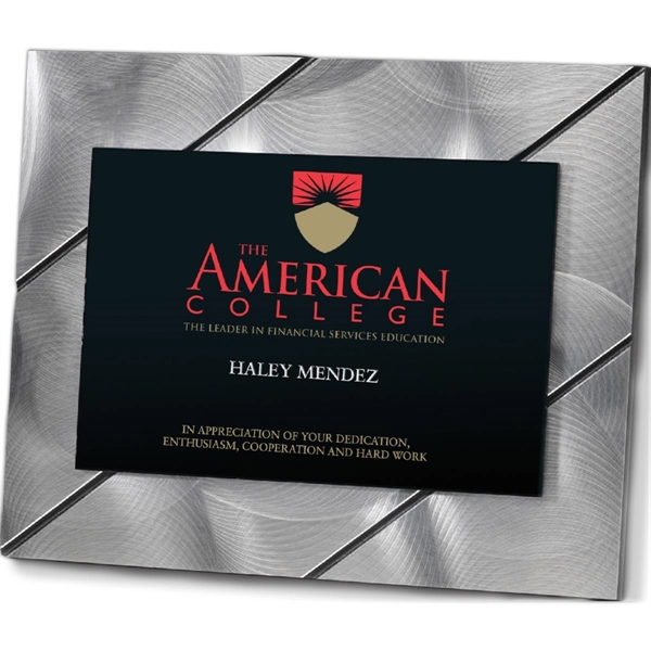 Award plaque with decorative swirled metal and a geometric design.... from ASI 62660 Innovation Line