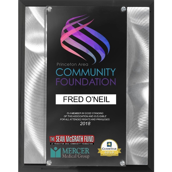 Beveled and polished acrylic plaque with swirling metal accents.... from ASI 62660 Innovation Line