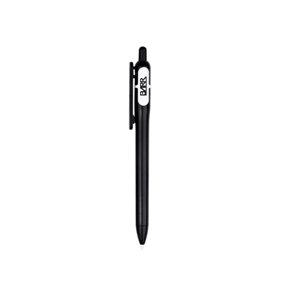 Plastic click-action pen with colored barrel, matching colored clip and solid... from ASI 30442 Above & Beyond Advertising Products / PromoAdLine