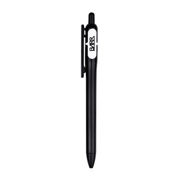 Plastic click-action pen with colored barrel, matching colored clip and solid... from ASI 30442 Above & Beyond Advertising Products / PromoAdLine