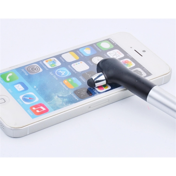 Plastic "thumbs up" pen with twist-action ballpoint, stylus tip, silver barrel... from ASI 30442 Above & Beyond Advertising Products / PromoAdLine