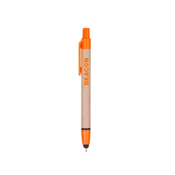 ECO ballpoint pen with stylus, click-action mechanism and plastic colored clip.... from ASI 30442 Above & Beyond Advertising Products / PromoAdLine