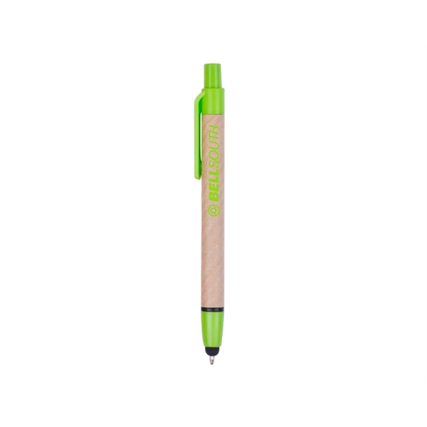 ECO ballpoint pen with stylus, click-action mechanism and plastic colored clip.... from ASI 30442 Above & Beyond Advertising Products / PromoAdLine