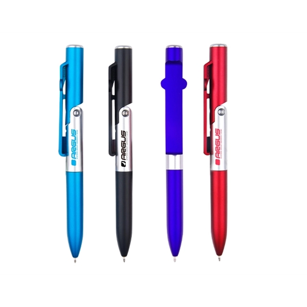 2-in-1 plastic metallic colored phone stand pen with twist-action ballpoint.... from ASI 30442 Above & Beyond Advertising Products / PromoAdLine