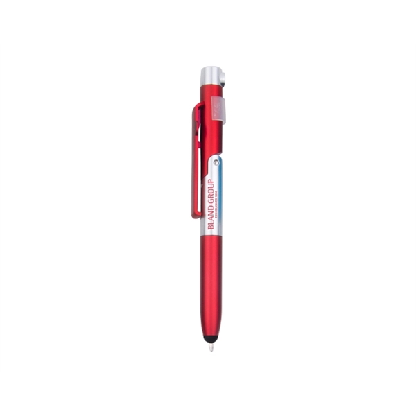 4-in-1 plastic metallic colored twist action pen with phone stand, light... from ASI 30442 Above & Beyond Advertising Products / PromoAdLine