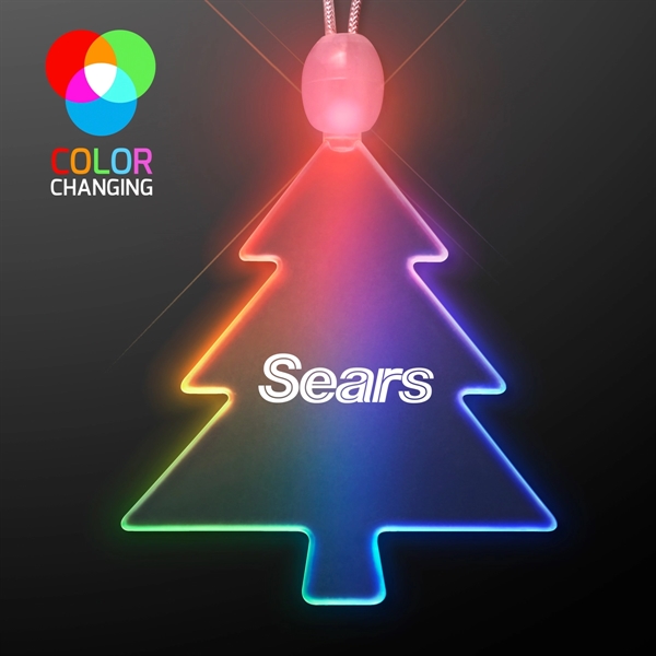 Acrylic Christmas Tree Necklace with LED and 3 Light Modes.... from ASI 34194 ALightPromos / Alight Promotional Products