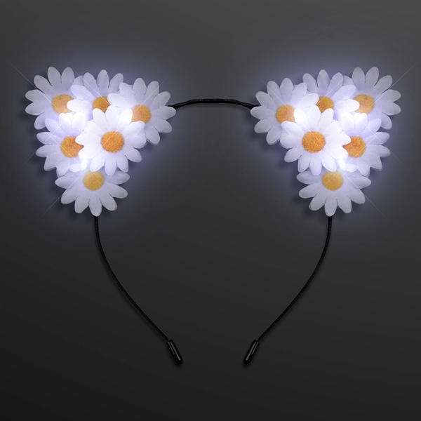 Daisy Flower Cat Ears, Light Up Cat Headband; Blank Pricing... from ASI 34194 ALightPromos / Alight Promotional Products