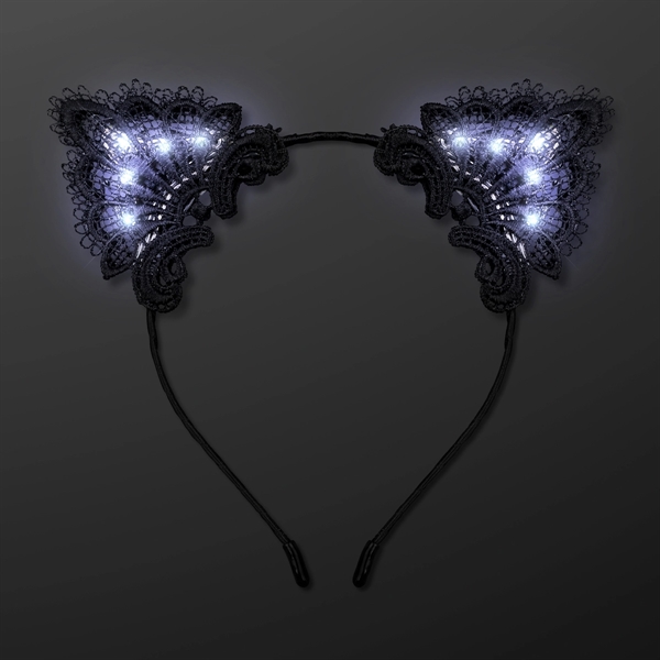 White Lights Lace Cat Ears Hair Accessories; Blank Pricing... from ASI 34194 ALightPromos / Alight Promotional Products