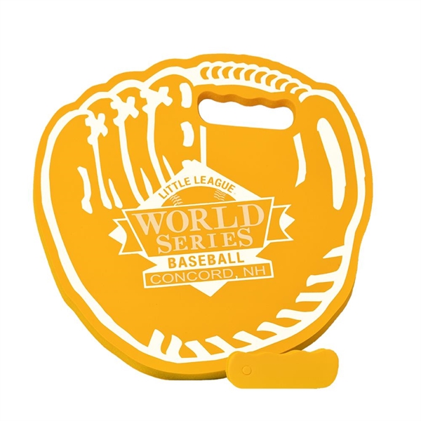 Baseball glove shaped seat cushion made from Softek closed cell foam.... from ASI 72805 NEP Promotions / NEP Promotions™