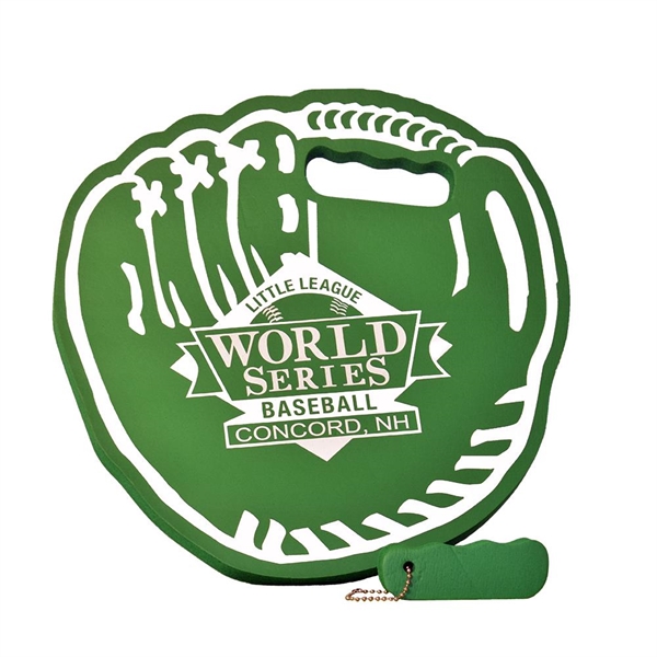 Baseball glove shaped seat cushion made from Softek closed cell foam.... from ASI 72805 NEP Promotions / NEP Promotions™