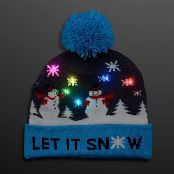 LED Winter Beanie, Blinky Snowman Hats; Blank Pricing... from ASI 34194 ALightPromos / Alight Promotional Products
