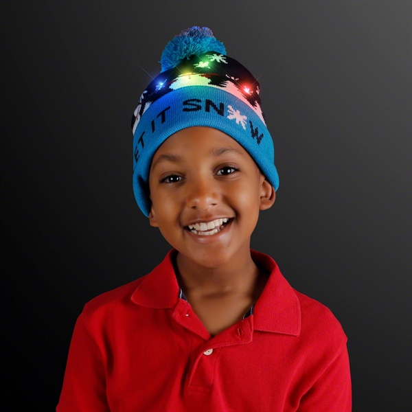 LED Winter Beanie, Blinky Snowman Hats; Blank Pricing... from ASI 34194 ALightPromos / Alight Promotional Products